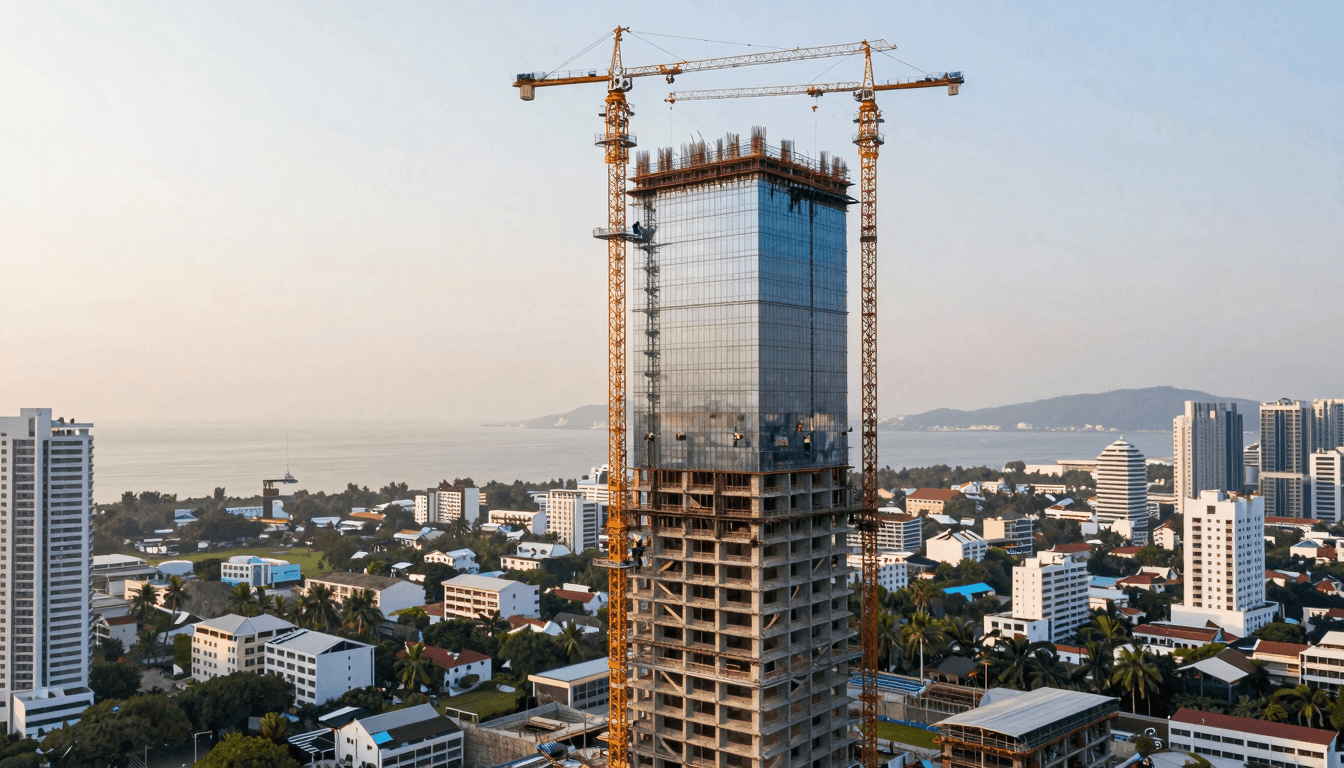Bouygues érige une tour de luxe à Pattaya (250 m): chantier phare