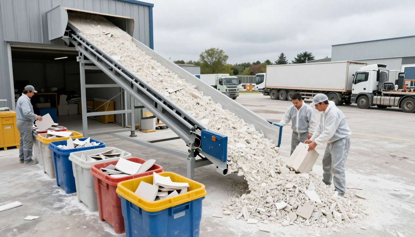 Knauf et Ritleng: une filière française du recyclage du plâtre