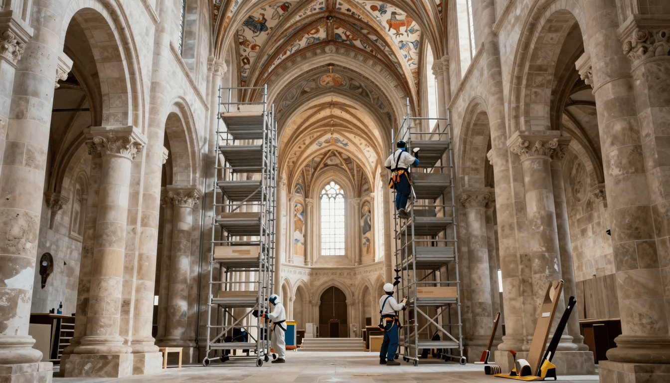 Poitiers: restauration des fresques de Notre-Dame-la-Grande