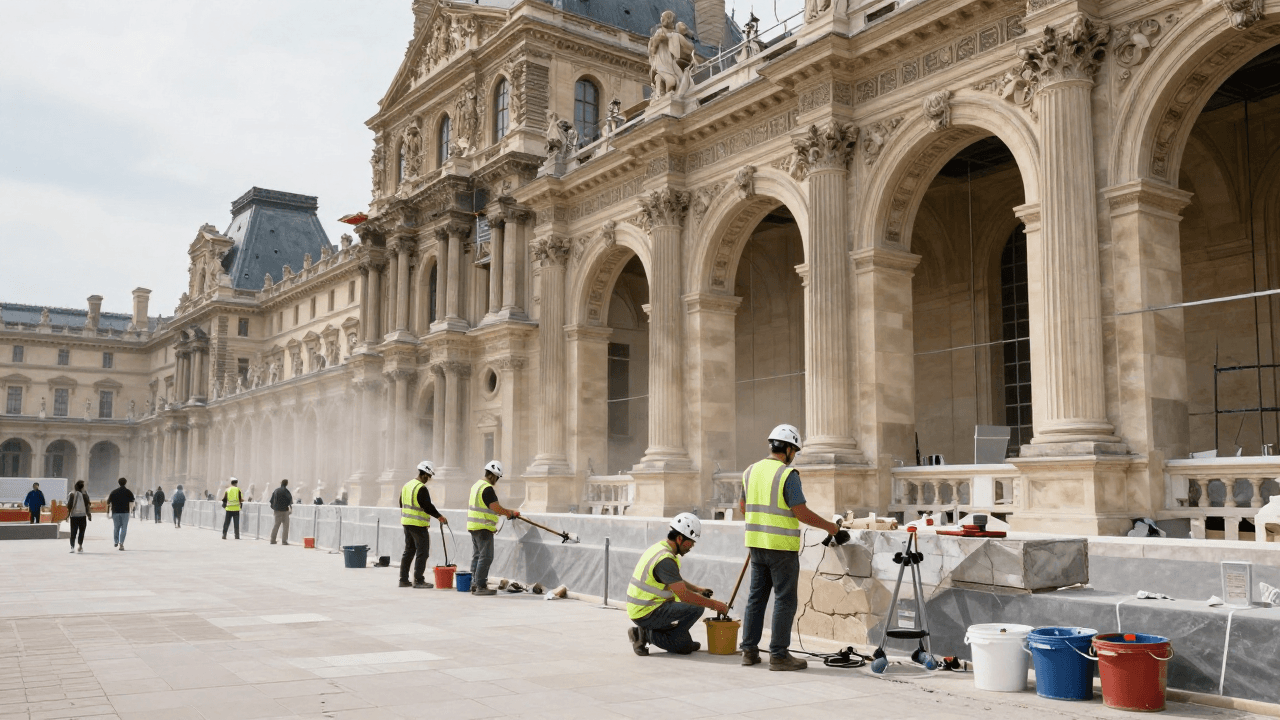 Restauration de la Cour du Sphinx du Louvre: appel aux dons et BTP